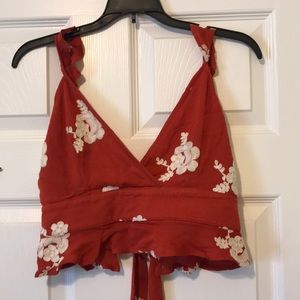 Red 2 piece jump suit!